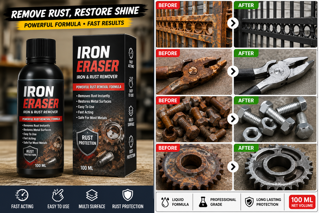 🧲 IRON ERASER – Iron & Rust Remover 100 ML (Pack of 1)
